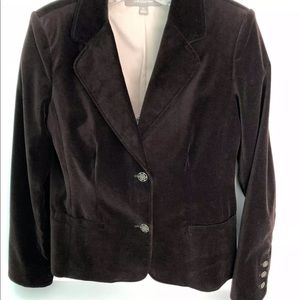 Craft & Barrow BROWN velvet Blazer Jacket Size 10